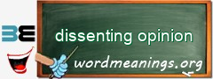 WordMeaning blackboard for dissenting opinion